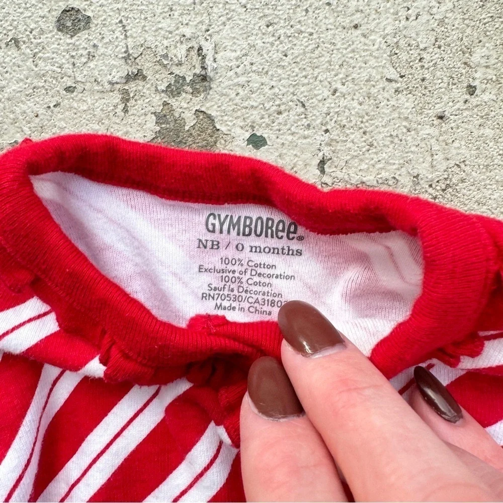 Candy Cane Stripe Holiday Pajama Onesie